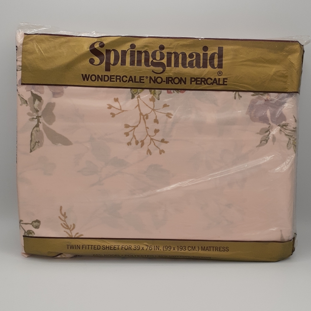 Vintage SPRINGMAID "CASTLEWOOD" TWIN FITTED